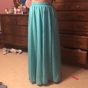 Long teal skirt